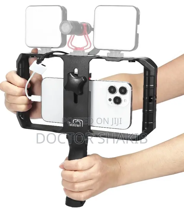 Smartphone Video Rig, Phone Video Stabilizer Grip Vlogging