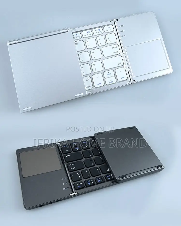 Rechargeable Foldable Bluetooth Keyboard Touchpad Portable