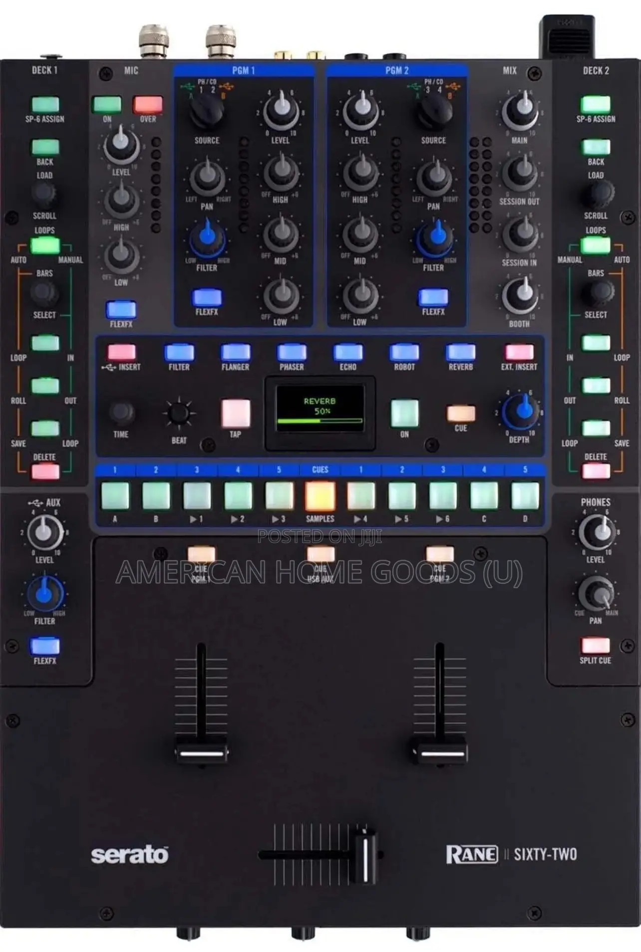 Rane Sixty-Two 62 Serato 2 Channel Dj Mixer +Protective Case