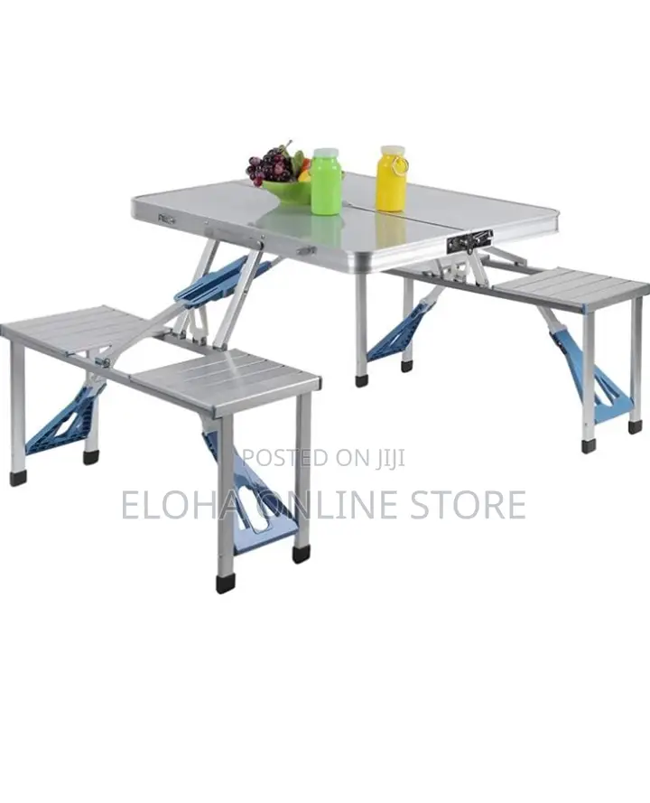 Portable Aluminium Folding Picnic Table With Chair Set