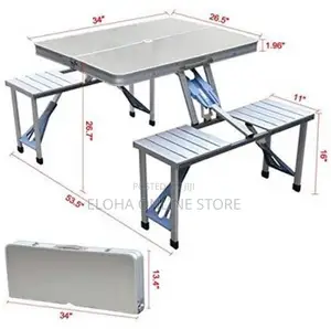 Portable Aluminium Folding Picnic Table With Chair Set