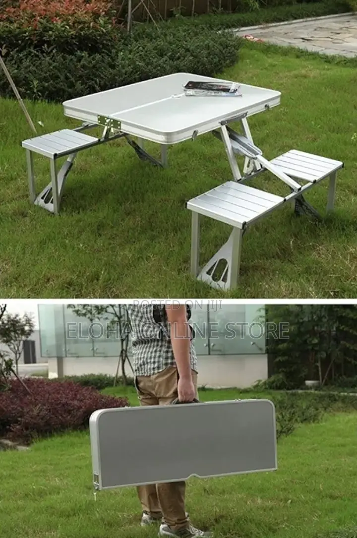 Portable Aluminium Folding Picnic Table With Chair Set
