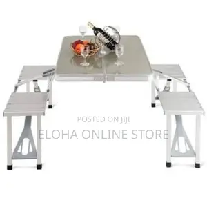 Portable Aluminium Folding Picnic Table With Chair Set