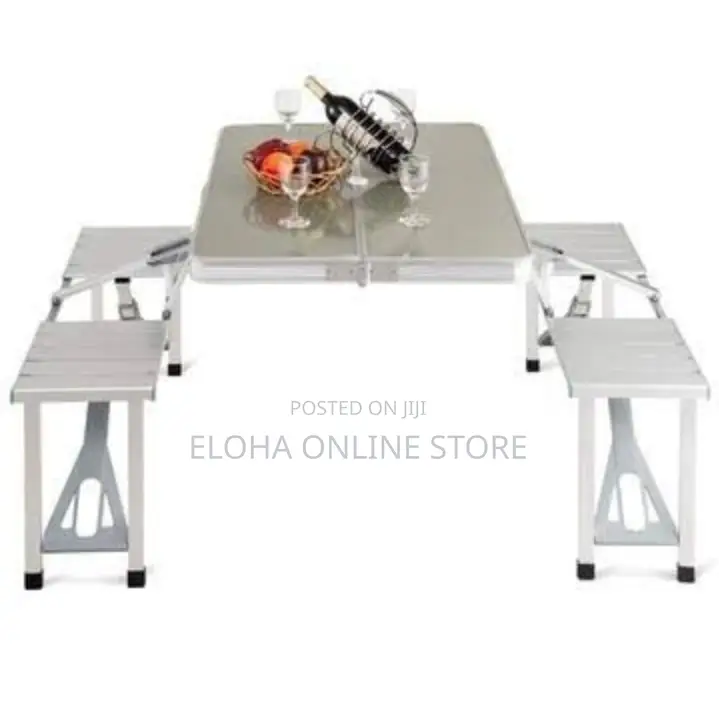 Portable Aluminium Folding Picnic Table With Chair Set