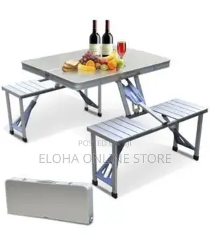 Portable Aluminium Folding Picnic Table With Chair Set