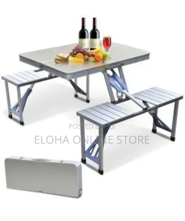 Portable Aluminium Folding Picnic Table With Chair Set