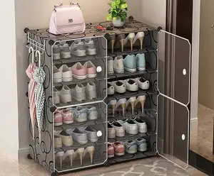 2 Column Plastic Shoe Rack Cabinet