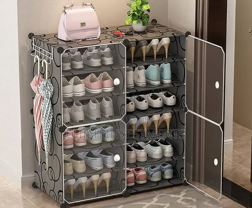 2 Column Plastic Shoe Rack Cabinet