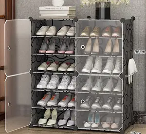 2 Column Plastic Shoe Rack Cabinet