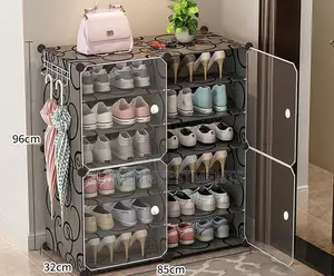 2 Column Plastic Shoe Rack Cabinet