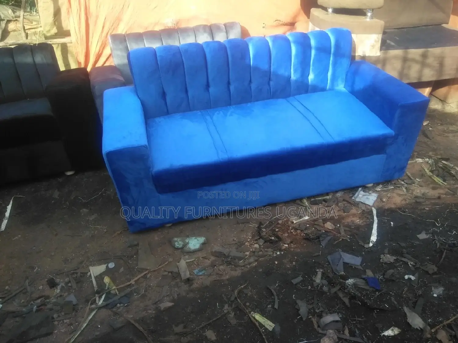 3 Seater Sofa Seat in Blue Color