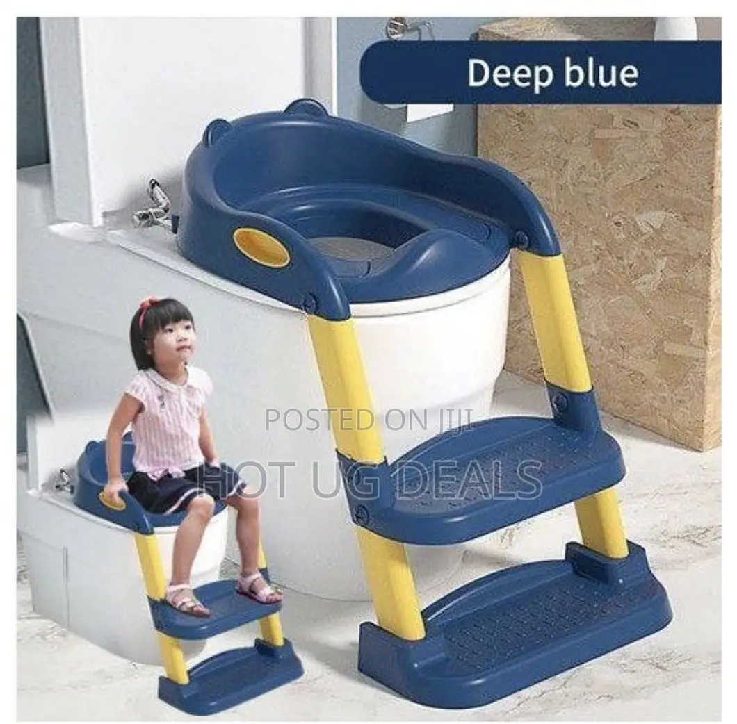 Kids Toilet Trainer With Non-slip Cushioned Ladder -multi
