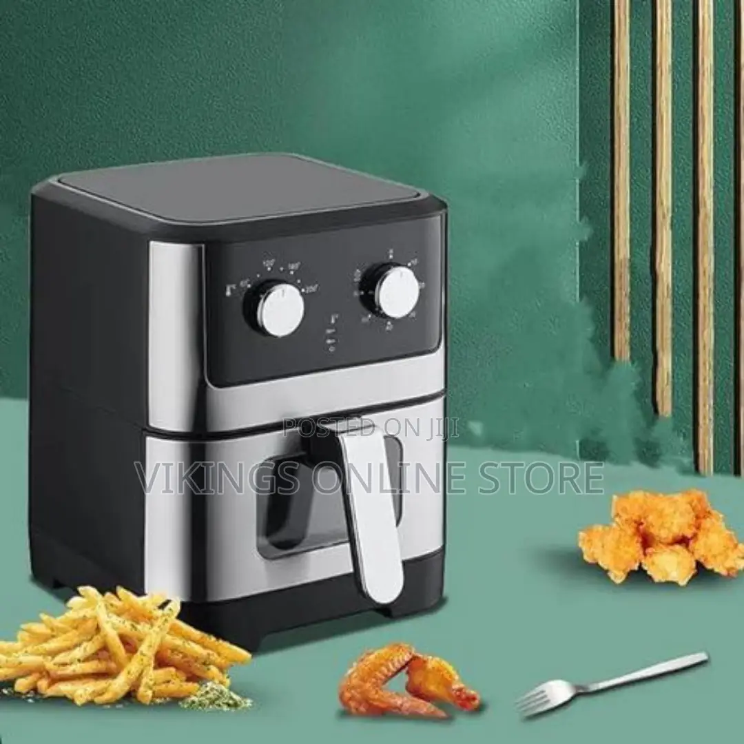 Large Airfryer of 8 Liters Frying Without Oil-Silver/Black