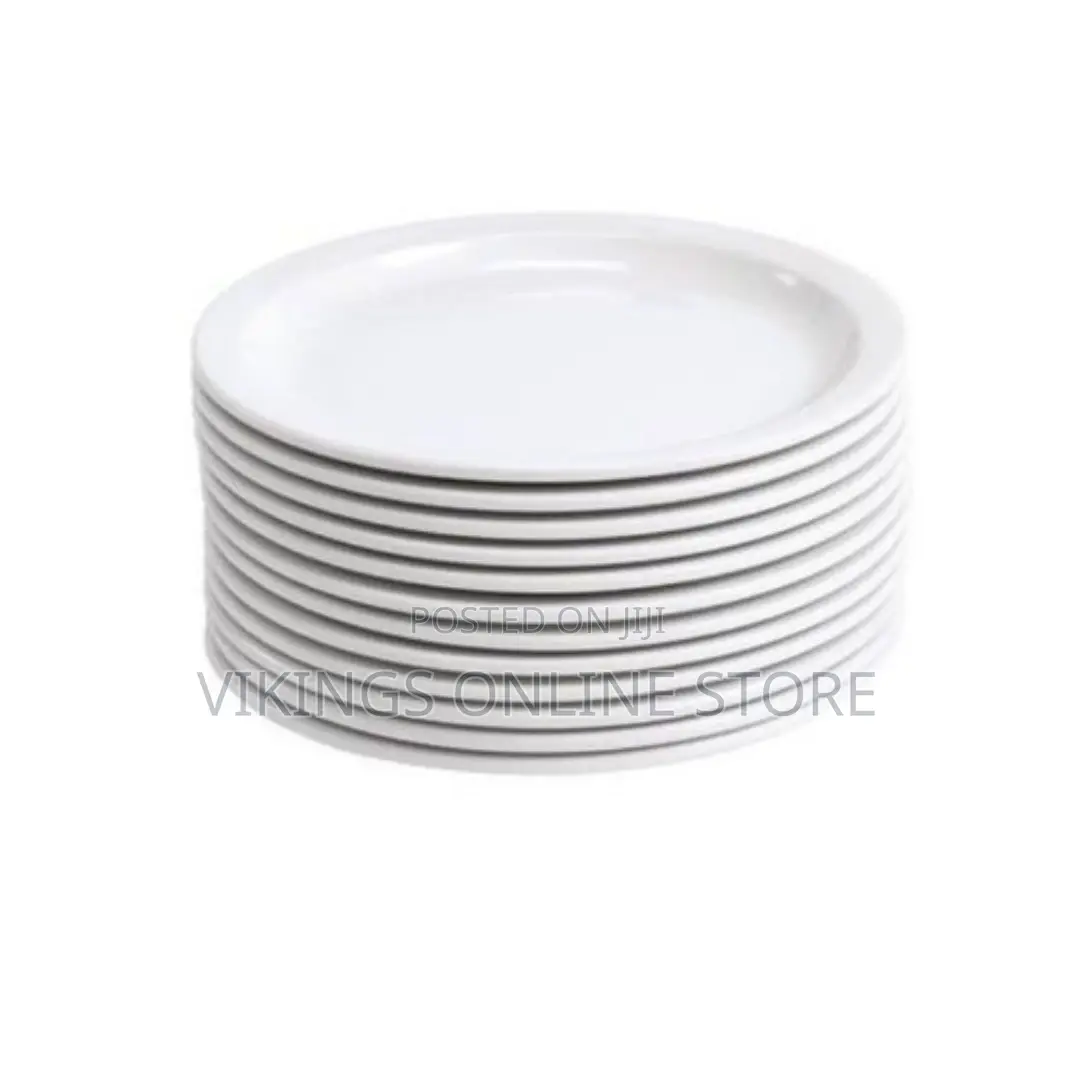 12 Pieces Melamine Dinner Plates With a Unique Design-White
