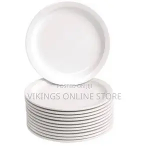12 Pieces Melamine Dinner Plates With a Unique Design-White