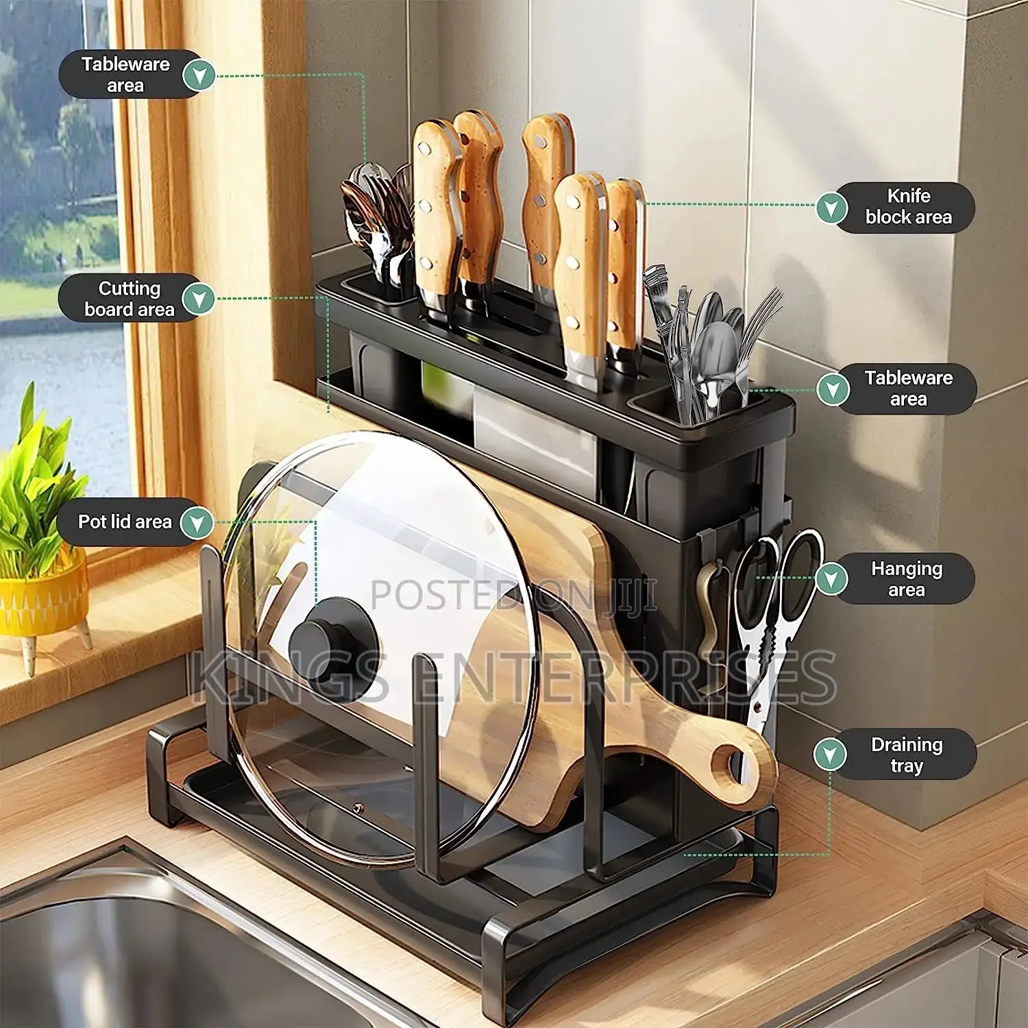 Cutlery Holder and Organizer With Drainer
