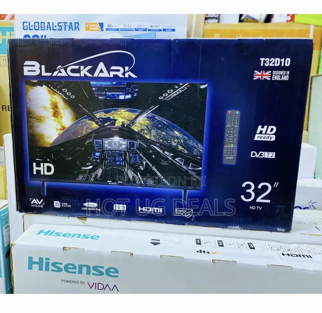 Black Ark 32" HD LED TV, Inbuilt Local Channels - Black