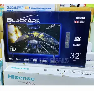 Black Ark 32" HD LED TV, Inbuilt Local Channels - Black