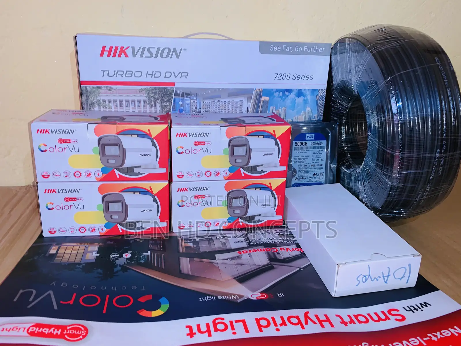 4 Channel CCTV Camera Full Kit Colorvu Hikvision