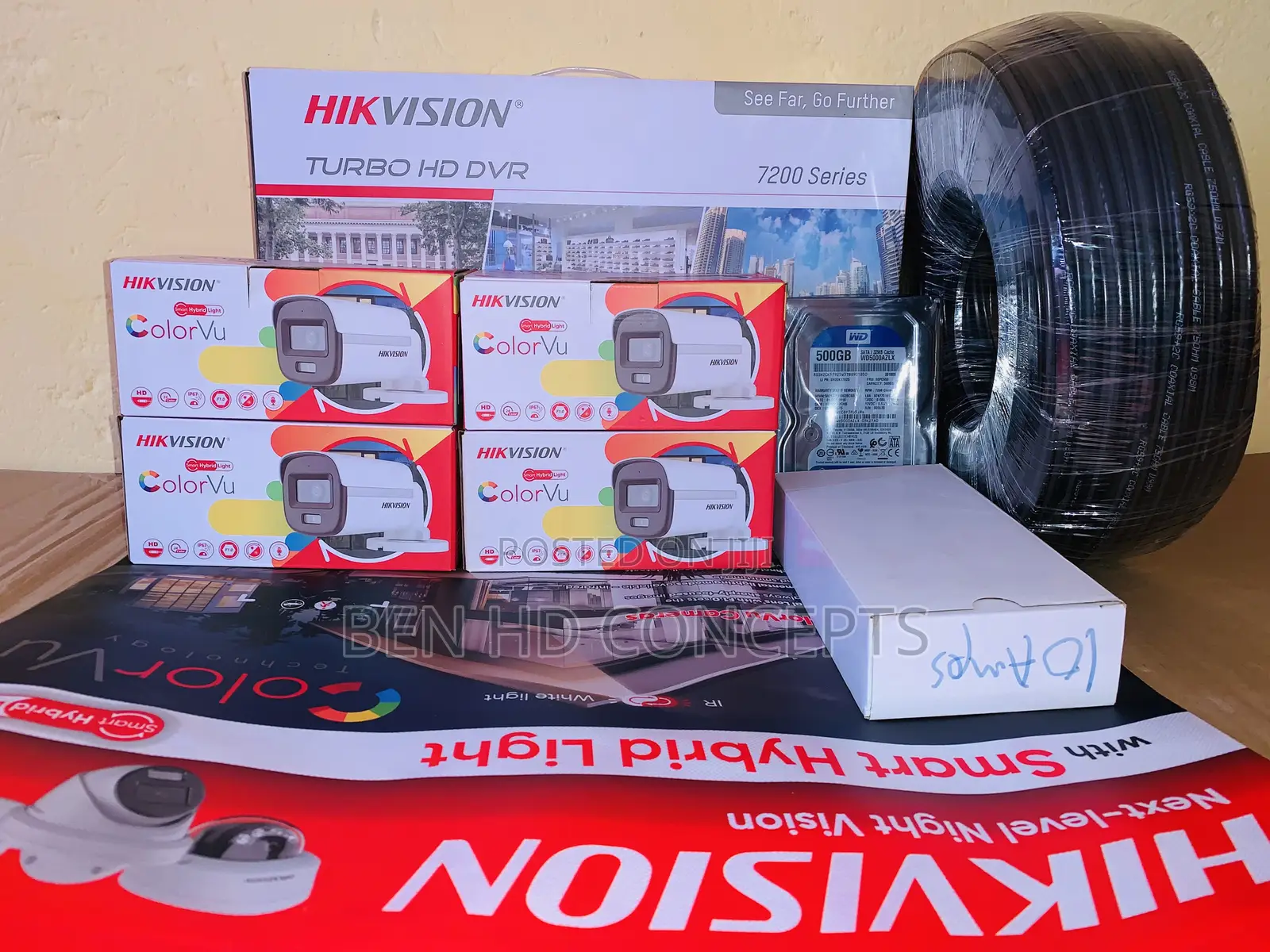 4 Channel CCTV Camera Full Kit Colorvu Hikvision