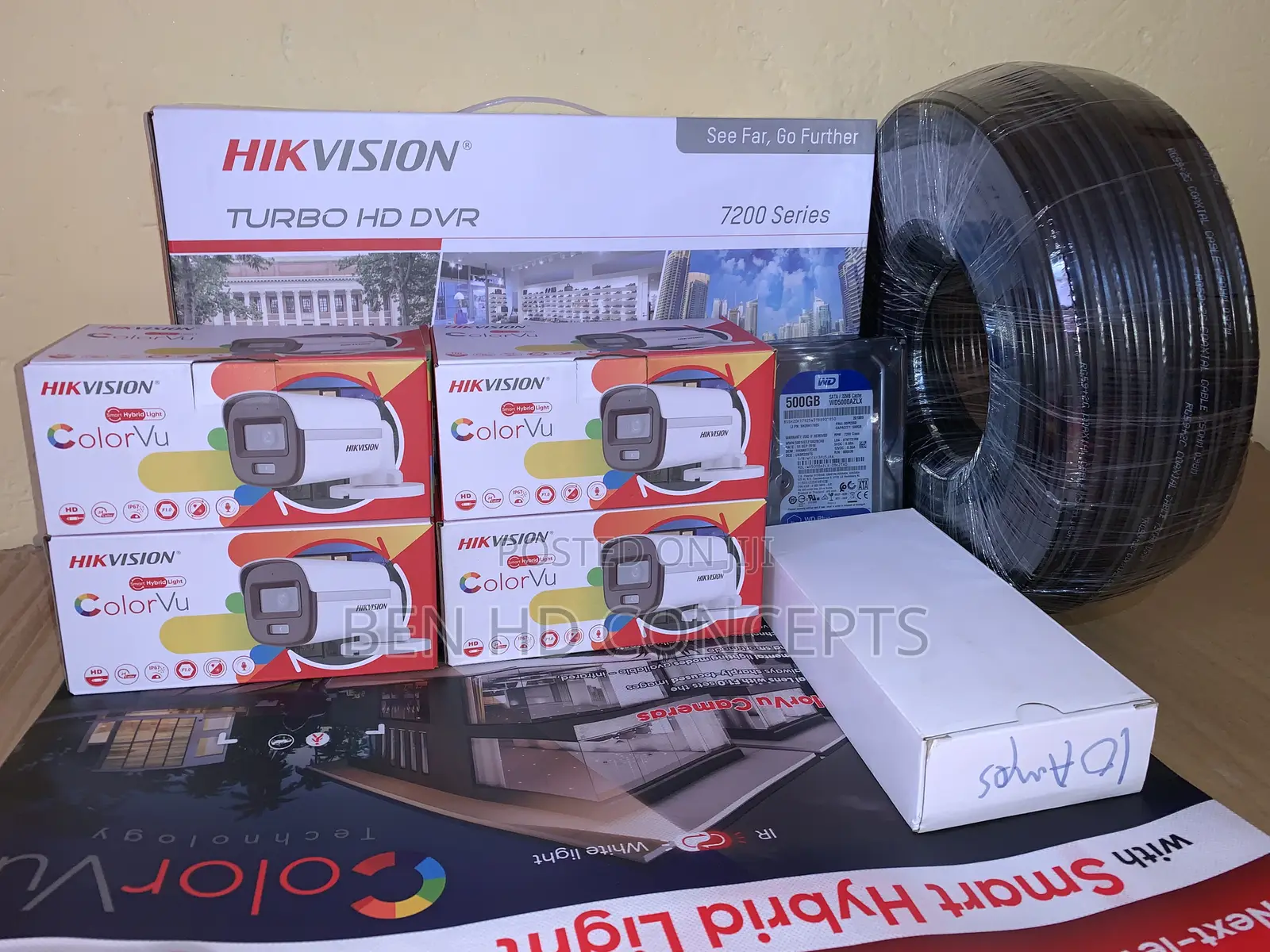 4 Channel CCTV Camera Full Kit Colorvu Hikvision