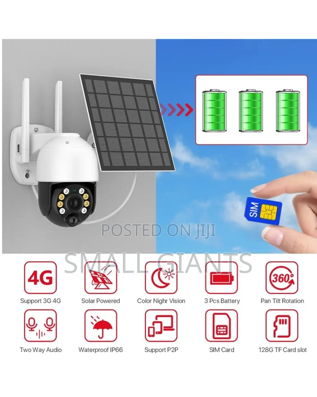 4G Sim Card Solar Wireless Outdoor Surveillance Camera