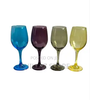 6pc Color Wine Glasses Bland New