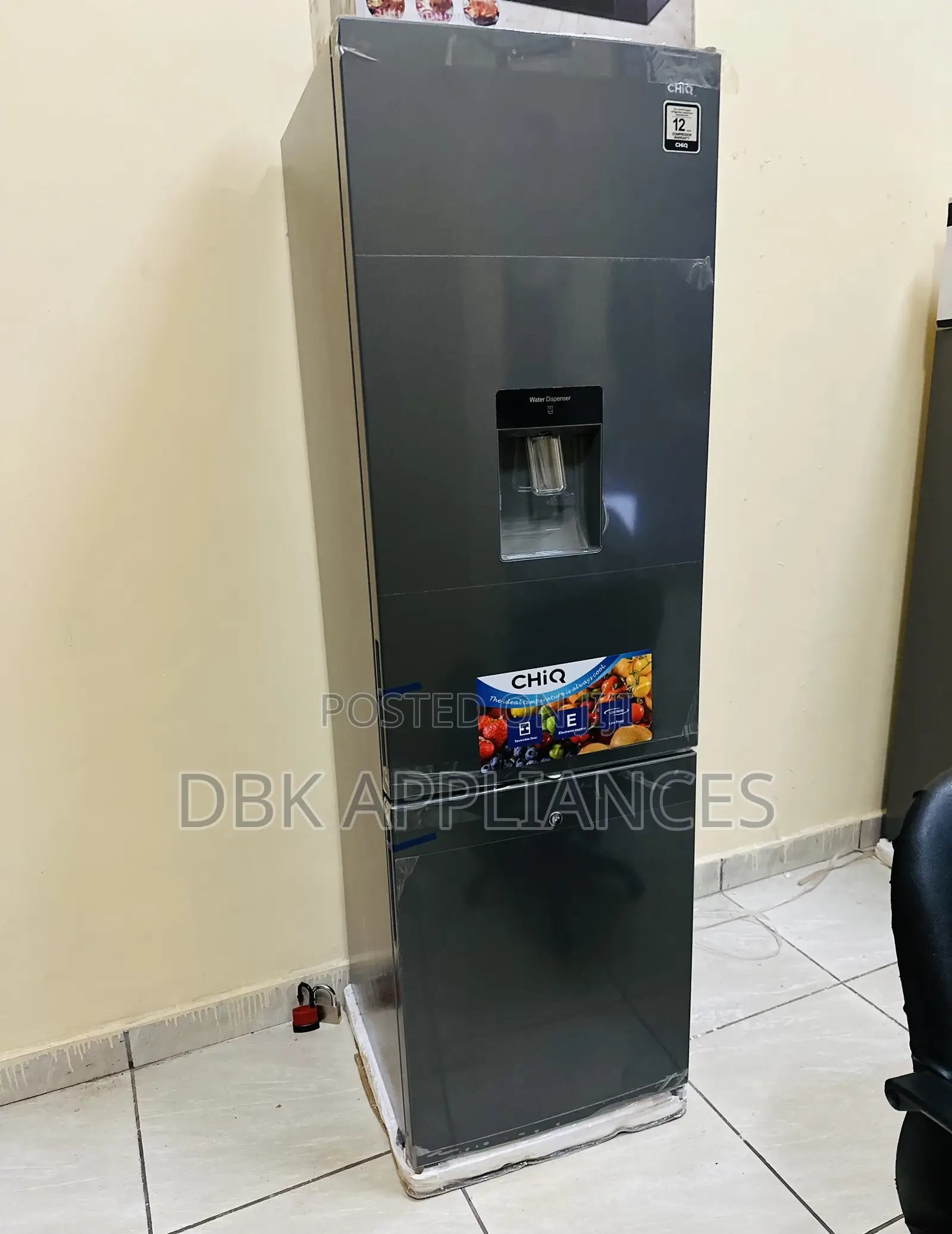 Chiq 340L Double Door Fridge With a Dispenser 5yr Warranty