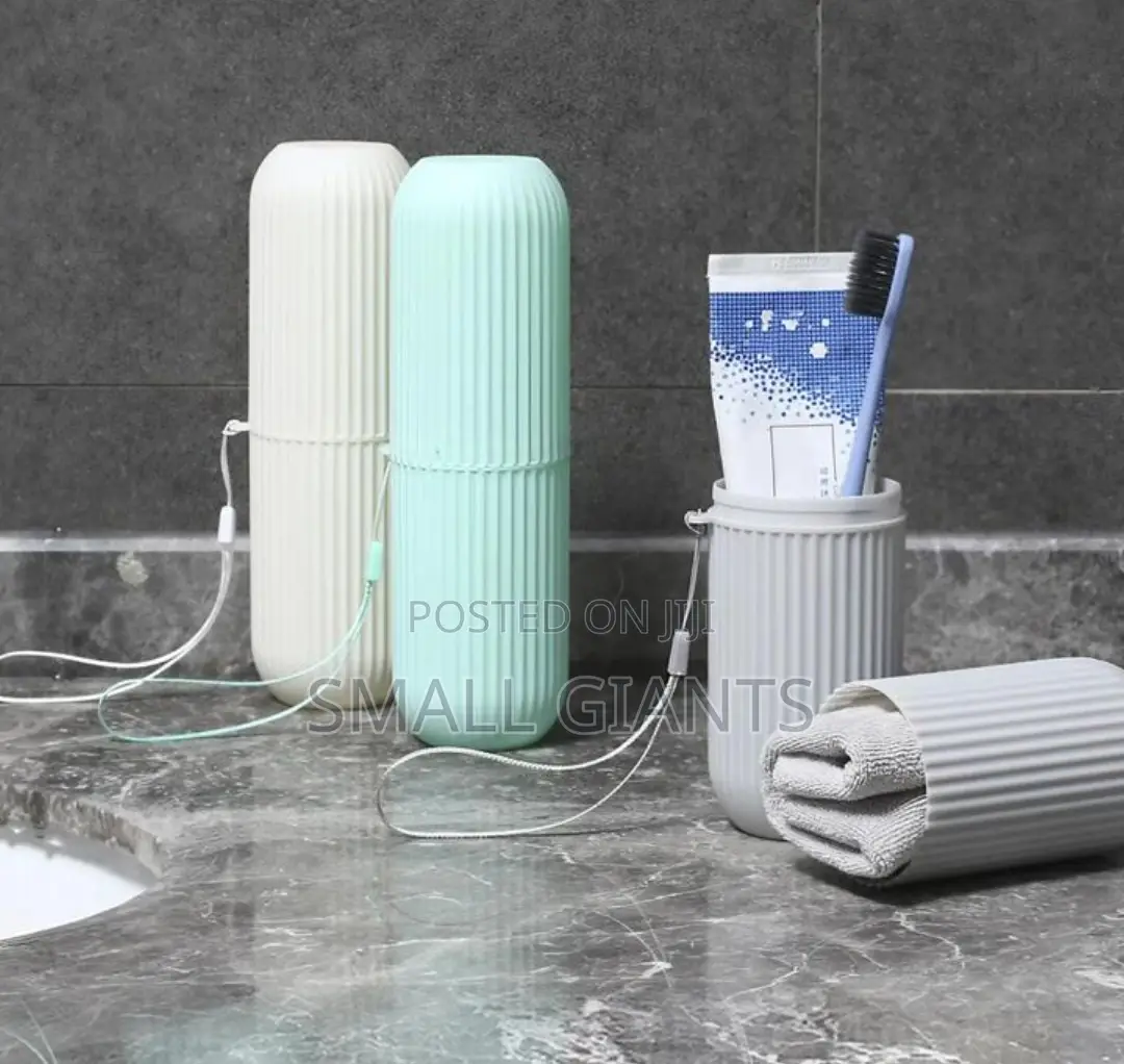 Simple Toothbrush Cup Set With Toothpaste Holder