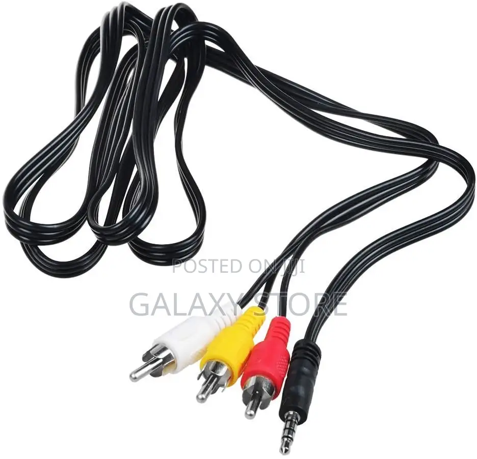 AV a/v 3.5mm Mini Plug to 3 RCA Audio Video Cable Cord Lead