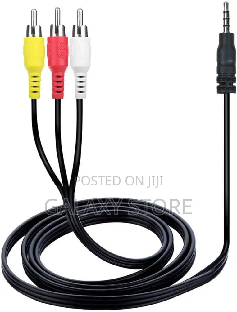 AV a/v 3.5mm Mini Plug to 3 RCA Audio Video Cable Cord Lead
