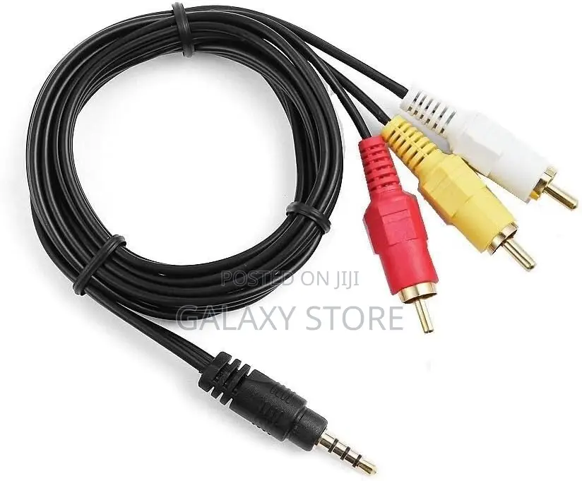 AV a/v 3.5mm Mini Plug to 3 RCA Audio Video Cable Cord Lead