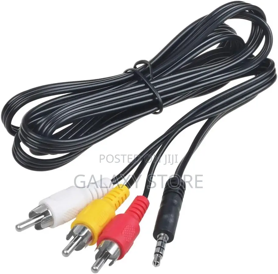 AV a/v 3.5mm Mini Plug to 3 RCA Audio Video Cable Cord Lead