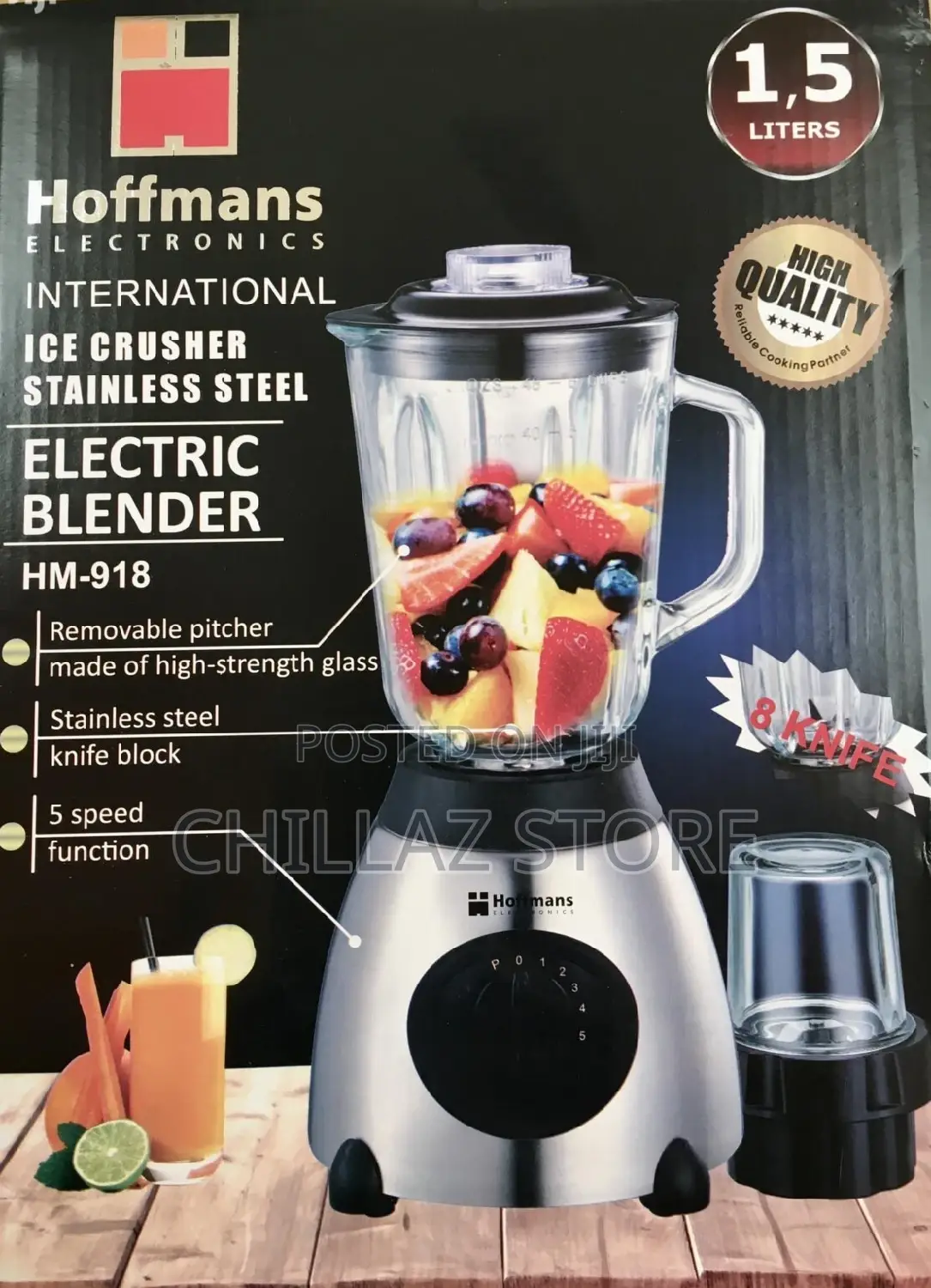 1.5litres Hoffman Ice Crusher Hm 918 Blender-