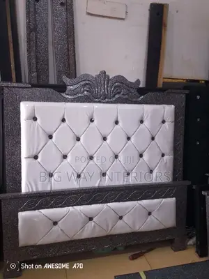 Black and White Leather Bed 4x6 B2