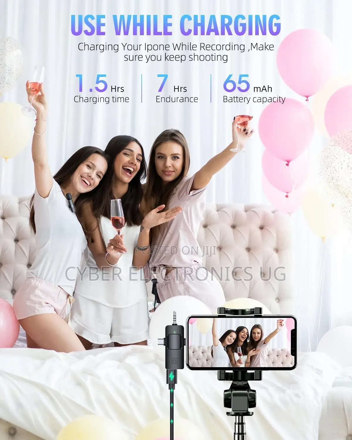 3 in 1 Wireless Lavalier Microphones for iPhone iPad Android