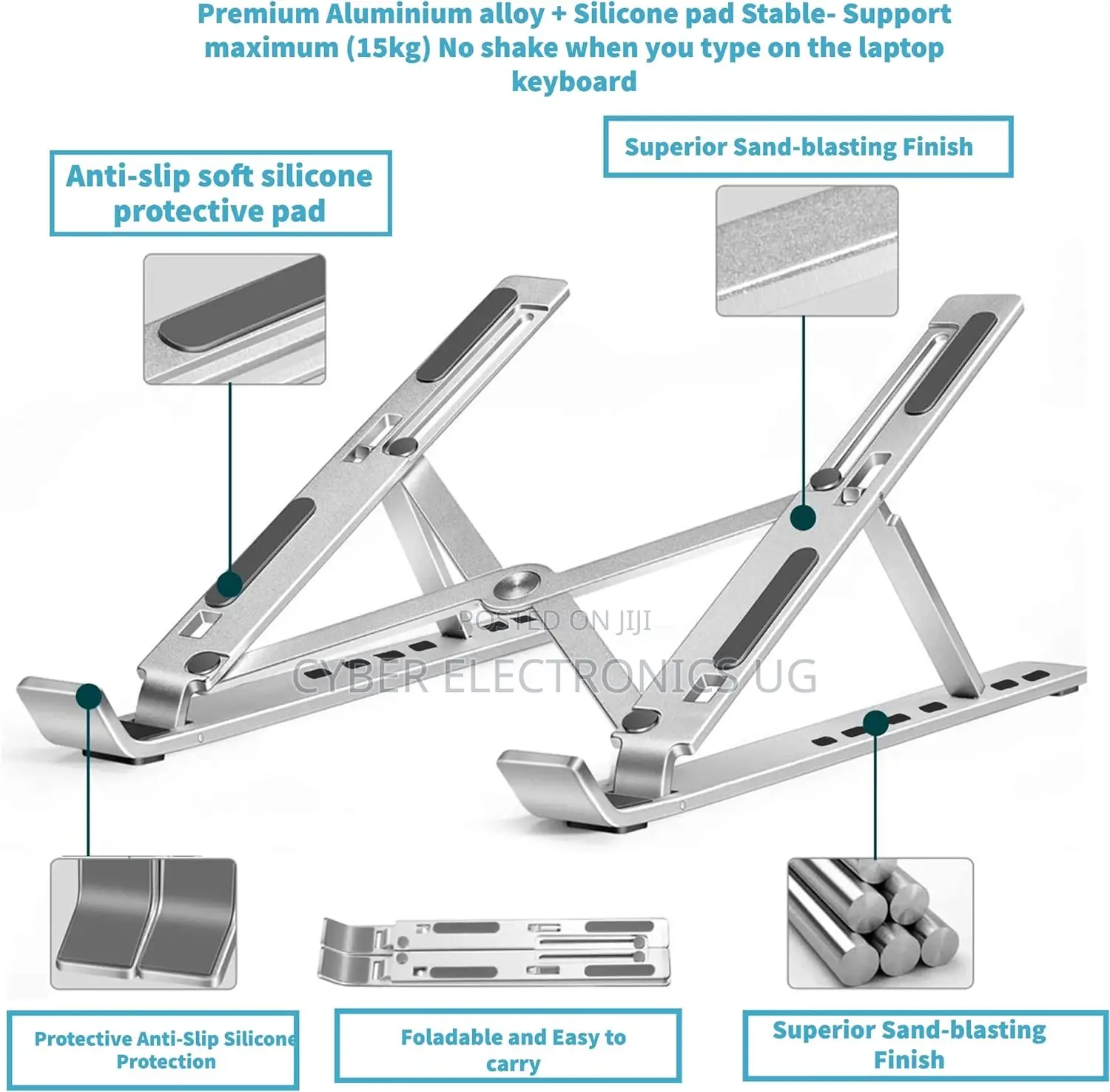 Adjustable Foldable Laptop Stand Aluminium