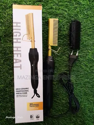 High Heat Gold Ceramic Professional Press Comb