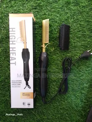 High Heat Gold Ceramic Professional Press Comb