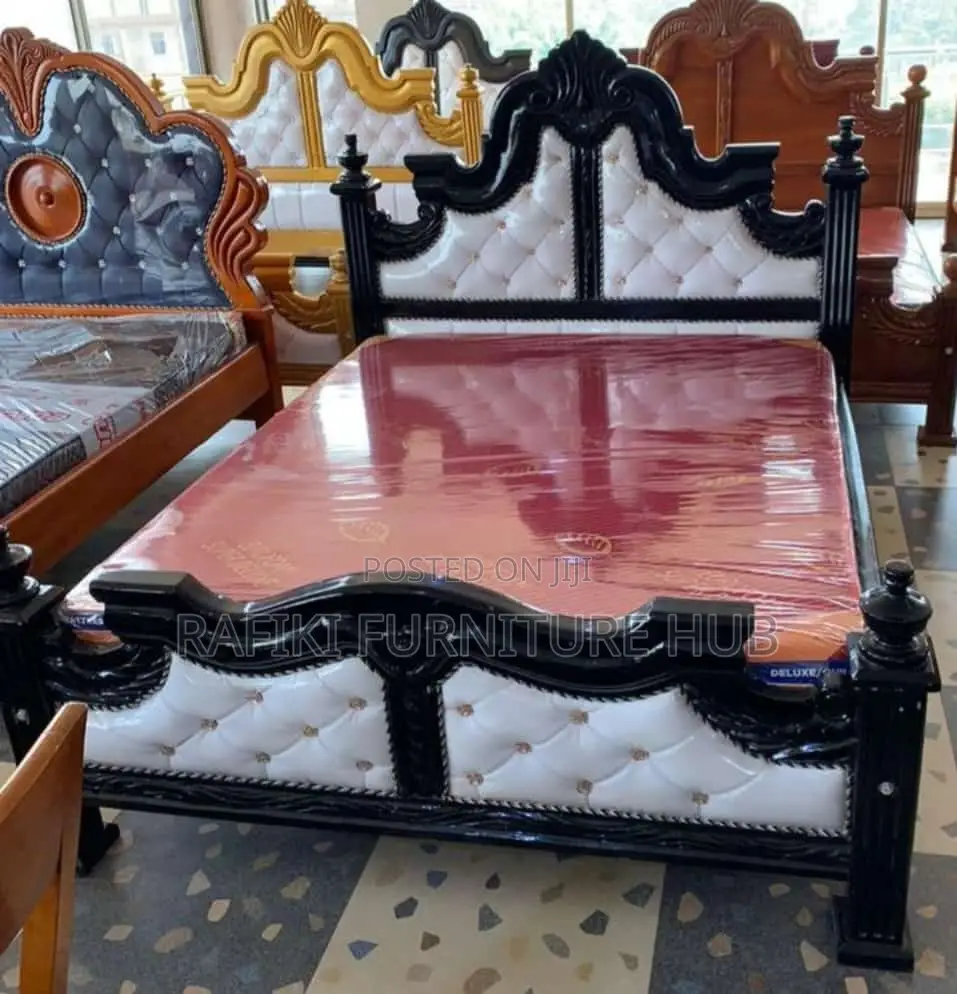 Leather Bed / 5by6 / Wooden Bed / Barcode / Best Furniture