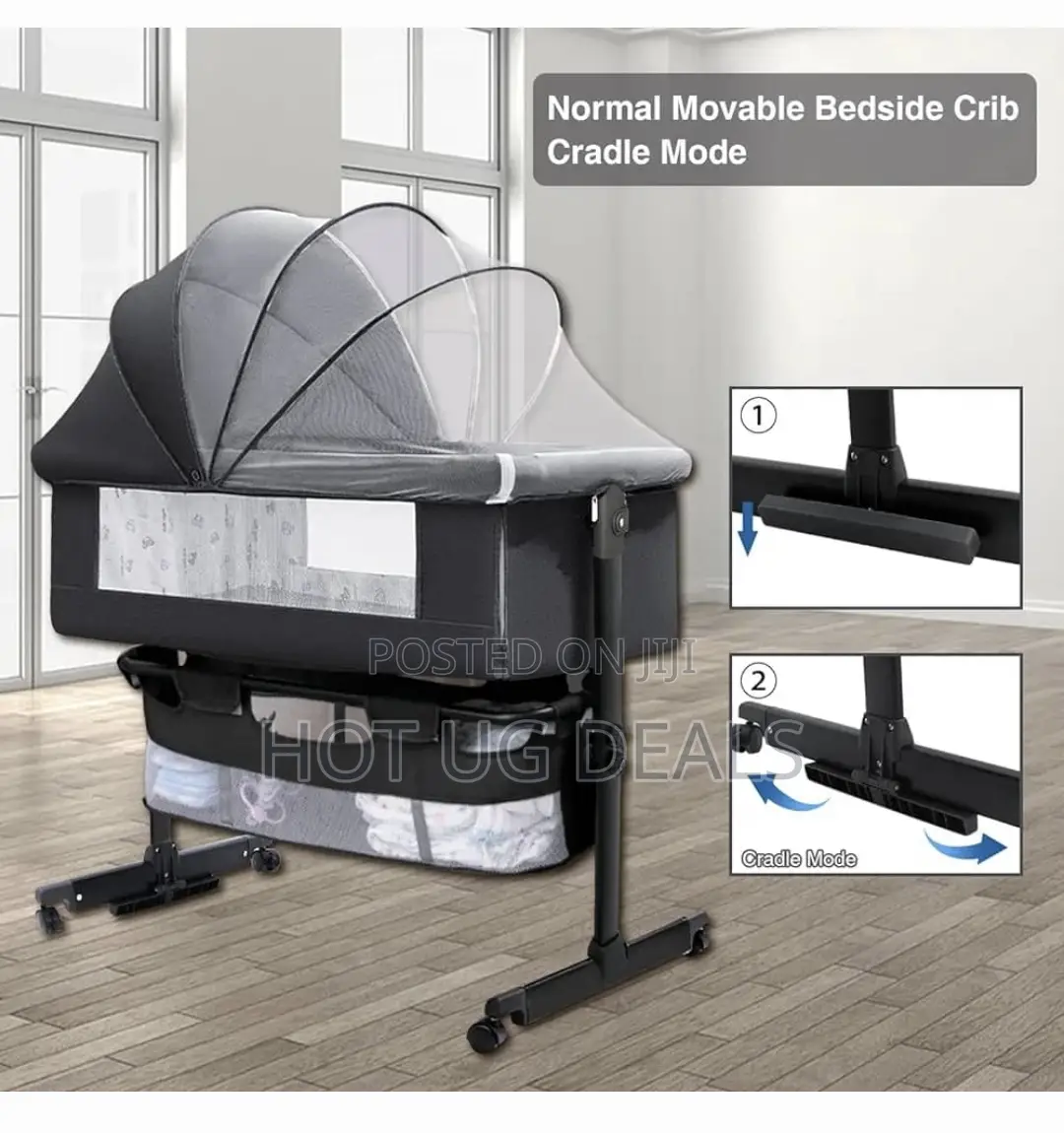 Baby Bassinet Bedside Sleeper Crib With Storage Basket
