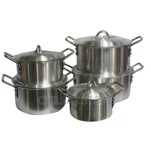 Mega Sizes 5 Piece Set Aluminium Pots