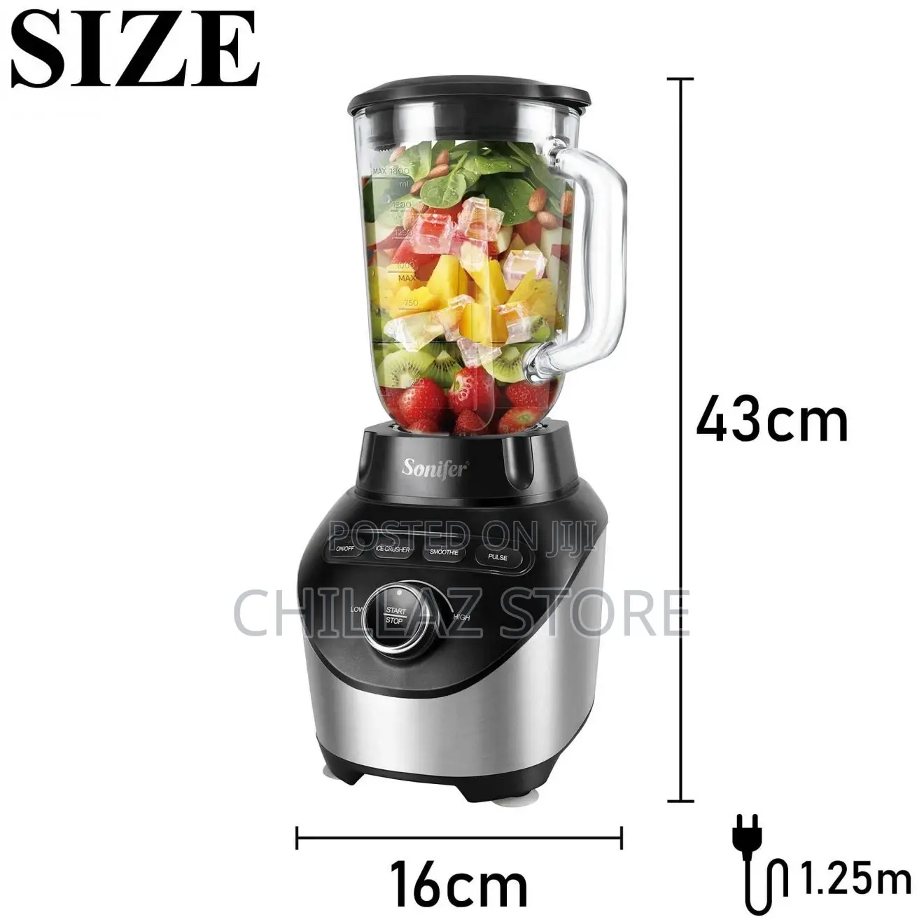 1000W Sonifer Super Motor Ice Crusher Food Process