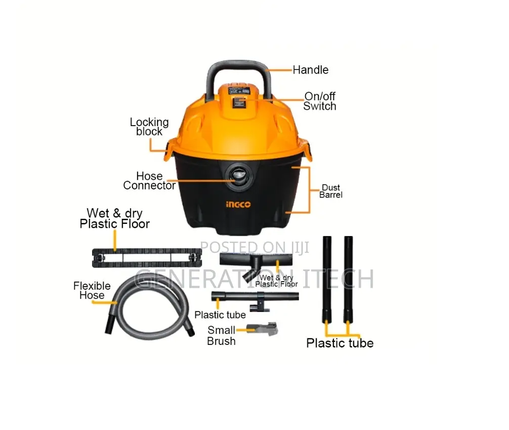 INGCO 1200W - Wet and Dry Vacuum Cleaner 12L Dust Capacity