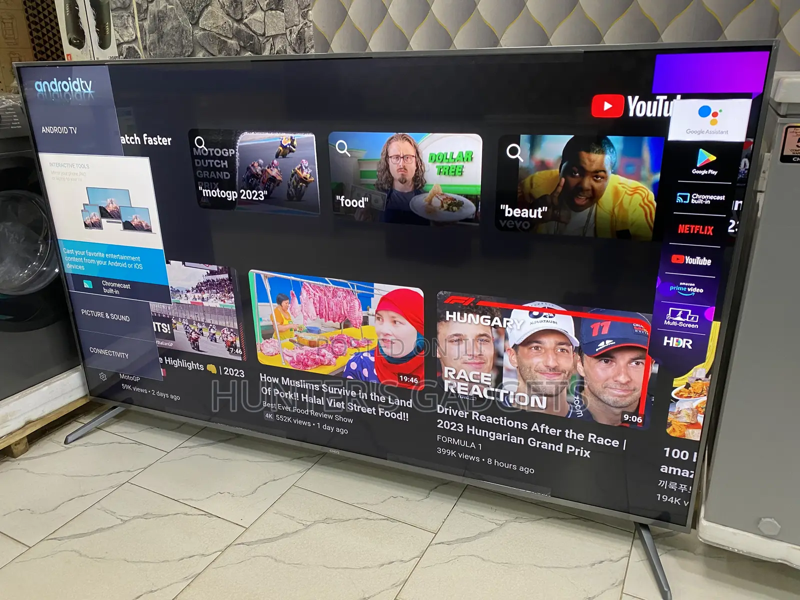 75inch Chiq Brand New Google Tv Smart Built in Wi-Fi, Ai