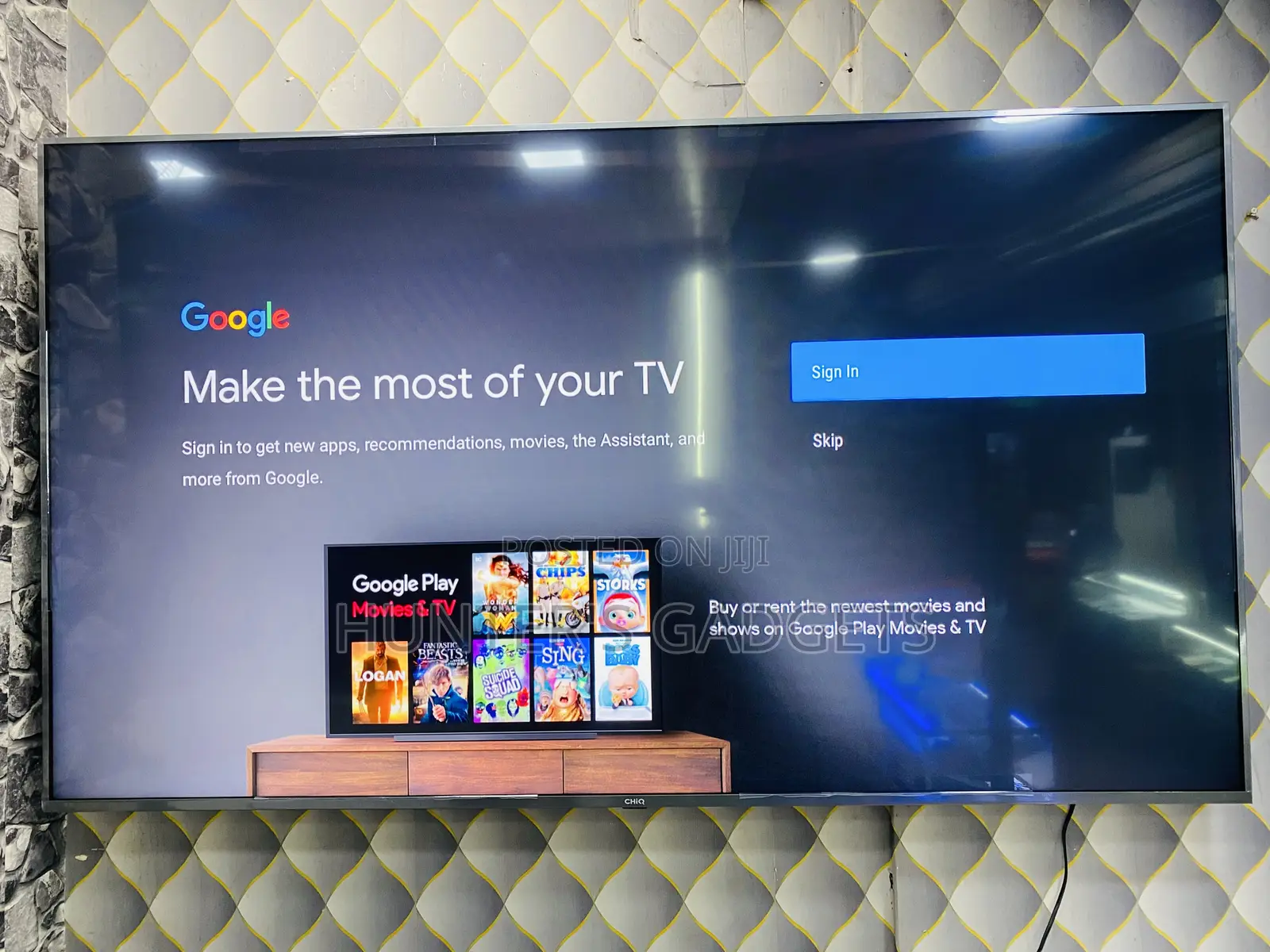 75inch Chiq Brand New Google Tv Smart Built in Wi-Fi, Ai