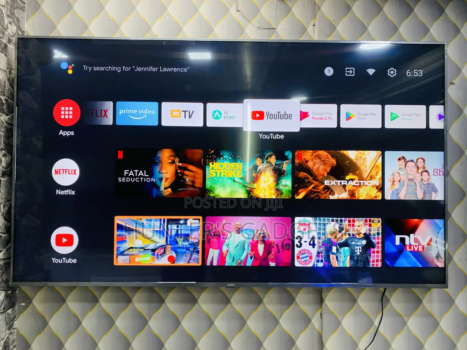 75inch Chiq Brand New Google Tv Smart Built in Wi-Fi, Ai