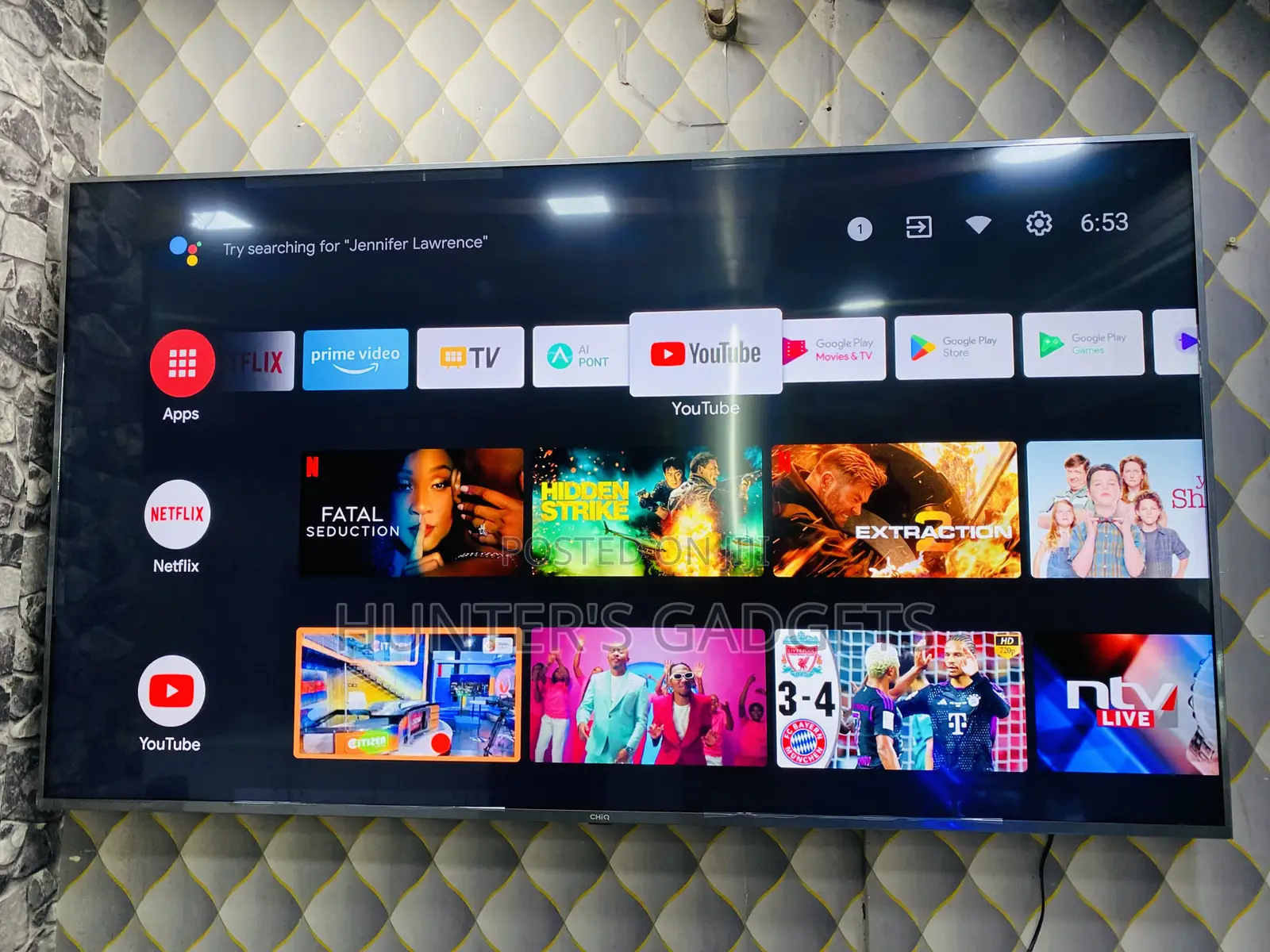 75inch Chiq Brand New Google Tv Smart Built in Wi-Fi, Ai