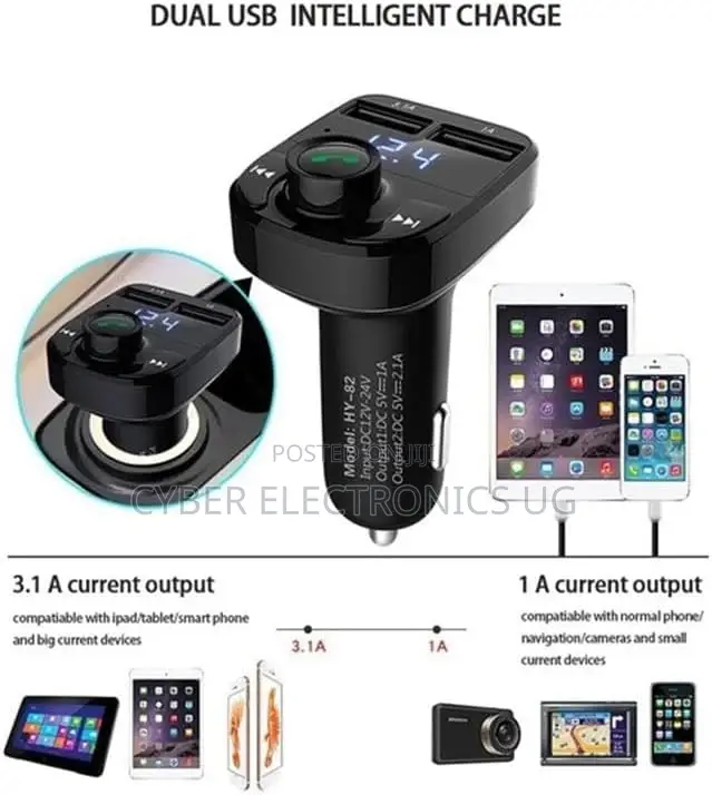 Bluetooth FM Transmitter Mp3 Player Hands-Free Calling 2 USB