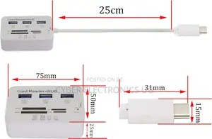 Type C 3.1 Card Reade Adapter to 3 Port USB 3.0 Hub